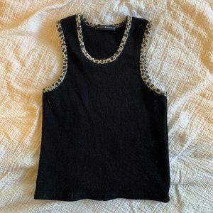 COPY - one size brandy melville cheetah trim tank